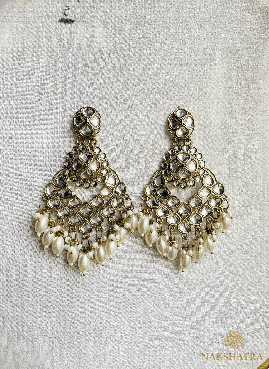 Maharani Kundan & Pearl Oversized Chandbalis